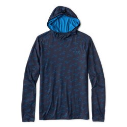 Orvis Sun Defense Printed Hoodie Men's in True Navy Permit